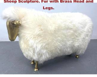 Lot 1921 FrancoisXavier Lalanne style Sheep Sculpture. Fur with Brass Head and Legs.