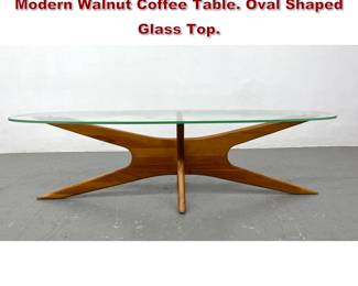 Lot 1923 ADRIAN PEARSALL American Modern Walnut Coffee Table. Oval Shaped Glass Top.