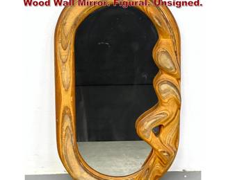 Lot 1926 ROBERT HARGRAVE Laminated Wood Wall Mirror. Figural. Unsigned.