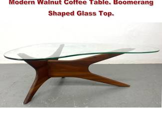 Lot 1952 ADRIAN PEARSALL American Modern Walnut Coffee Table. Boomerang Shaped Glass Top.