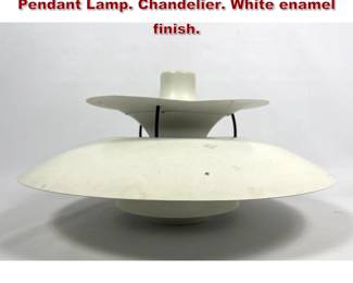 Lot 1958 Louis Poulsen style Hanging Pendant Lamp. Chandelier. White enamel finish. 