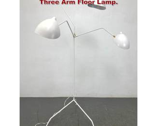 Lot 1962 Contemporary Serge Mouille Style Three Arm Floor Lamp. 