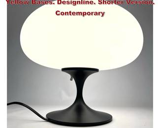 Lot 1968 Black Stemlite Mushroom Lamp Yellow Bases. Designline. Shorter Version. Contemporary 