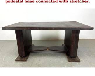 Lot 2004 Rosewood Desk Table. Double pedestal base connected with stretcher. 