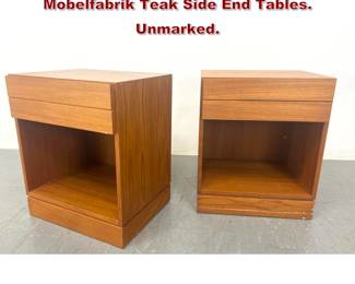 Lot 2016 Pair Arne Wahl Iversen for Vinde Mobelfabrik Teak Side End Tables. Unmarked. 