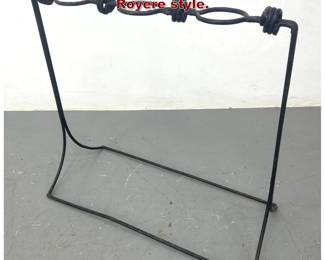 Lot 2020 Modernist Black Iron Plant Stand. Royere style. 