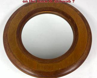 Lot 2022 Artisan Plywood Wall Mirror. Signed on the back W Schwab 