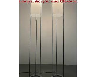 Lot 2023 Pair PAUL MAYAN Style Floor Lamps. Acrylic and Chrome. 