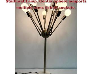 Lot 2028 38 inch tall Modernist Atomic Starburst Lamp. Center sphere supports multiple arms in ball sockets. 
