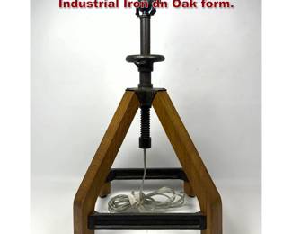 Lot 2029 Ralph Lauren Table Lamp. Industrial Iron dn Oak form. 