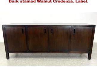 Lot 2036 JOHN STUART Janus Collection Dark stained Walnut Credenza. Label. 