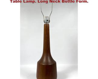 Lot 2052 Studio Teak Danish Modern Tall Table Lamp. Long Neck Bottle Form. 