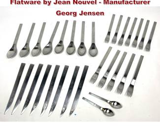 Lot 2056 30 pcs Georg Jensen Stainless Flatware by Jean Nouvel Manufacturer Georg Jensen