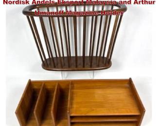 Lot 2057 2pcs 1960s Desk Organizer by Nordisk AndelsEksport Malaysia and Arthur Umanoff Magazine Holder