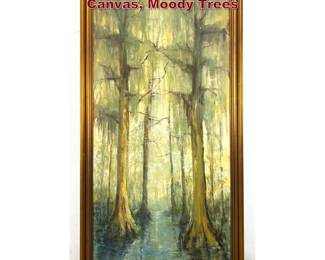 Lot 2087 GILES Abstract Oil Painting on Canvas, Moody Trees