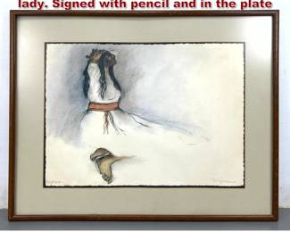 Lot 2092 RC GORMAN 1976 print of reclining lady. Signed with pencil and in the plate