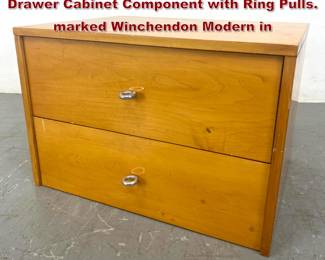 Lot 2104 Paul McCobb Planner Group Two Drawer Cabinet Component with Ring Pulls. marked Winchendon Modern in 