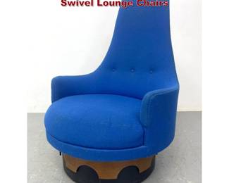 Lot 2106 Pr ADRIAN PEARSALL Tall Back Swivel Lounge Chairs