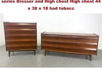 Lot 2108 2pcs Lane Furniture First Edition series Dresser and High chest High chest 44 x 38 x 18 had tobacc