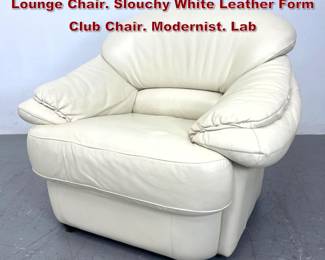 Lot 2119 CHATEAU D AX spa Italian Leather Lounge Chair. Slouchy White Leather Form Club Chair. Modernist. Lab