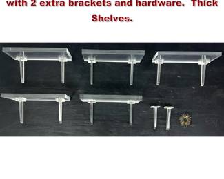 Lot 2125 5 Lucite Acrylic shelves Comes with 2 extra brackets and hardware. Thick Shelves. 