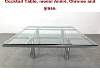 Lot 2129 TOBIA SCARPA for Knoll Coffee Cocktail Table. model Andre, Chrome and glass.