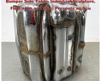 Lot 2143 JASON SELEY Welded Auto Bumper Side Table. Industrial Sculpture. Functions as Table Presents as Scu