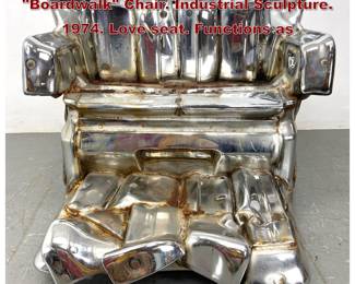 Lot 2144 JASON SELEY Welded Car Bumper Boardwalk Chair. Industrial Sculpture. 1974. Love seat. Functions as