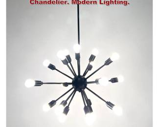Lot 2159 Contemporary Black Metal Sputnik Chandelier. Modern Lighting. 