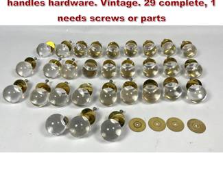 Lot 2171 30 Lucite Furniture Dresser Knobs, handles hardware. Vintage. 29 complete, 1 needs screws or parts