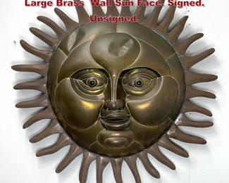 Lot 2181 Sergio Bustamante Attributed Large Brass Wall Sun Face. Signed. Unsigned. 