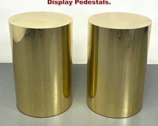 Lot 2187 Pr DIA style Brass Tone Columns Display Pedestals. 