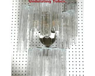 Lot 2192 Venini Style Multi Tier wall Sconce. Undulating Tubes. 