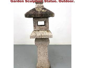 Lot 2197 5 part Carved Granite Pagoda Garden Sculpture Statue. Outdoor. 