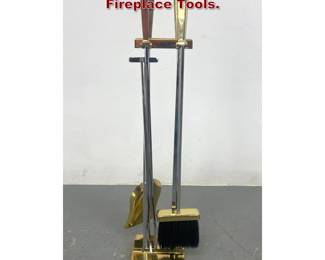 Lot 2203 Brass and Chrome Modernist Fireplace Tools. 