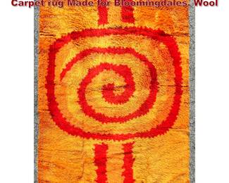 Lot 2205 8 x11.5 Danish Modern Shag Carpet rug Made for Bloomingdales. Wool