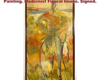 Lot 2215 SCORNAVACCA Signed Abstract Painting. Modernist Figural Image. Signed. 