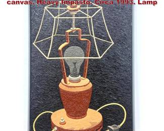 Lot 2217 Valery Bobrov b. 1945 oil on canvas. Heavy Impasto. Circa 1993. Lamp