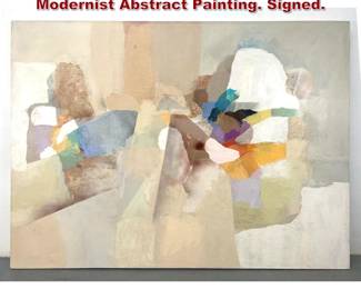 Lot 2227 Large FERNANDO POMALAZA Modernist Abstract Painting. Signed.