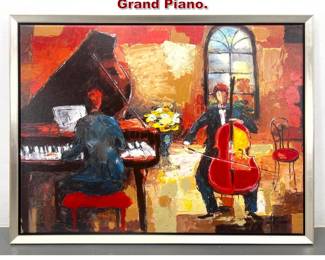 Lot 2243 Print on Canvas Orange Grand Piano.