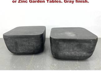 Lot 2252 Pr Contemporary Painted Aluminum or Zinc Garden Tables. Gray finish. 