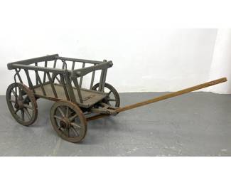 Lot 2256 Wooden European goat wagon cart. 