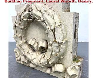 Lot 2257 Architectural Glazed Pottery Building Fragment. Laurel Wreath. Heavy. 