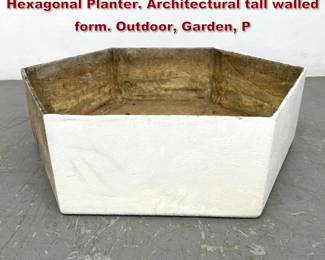 Lot 2259 Willy Guhl attributed Concrete Hexagonal Planter. Architectural tall walled form. Outdoor, Garden, P