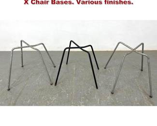 Lot 2262 3pc Charles Eames Herman Miller X Chair Bases. Various finishes.