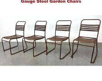 Lot 2279 Set 4 Machine Age Style Heavy Gauge Steel Garden Chairs