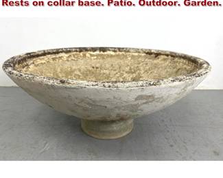 Lot 2295 Large Willy Guhl Round planter. Rests on collar base. Patio. Outdoor. Garden. 
