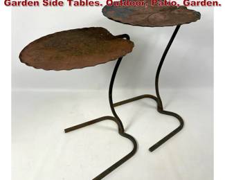 Lot 2310 Pr SALTERINI Nesting Leaf Form Garden Side Tables. Outdoor, Patio, Garden. 
