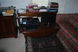 Console Table, Books, Coffee Table, Rug, Printers