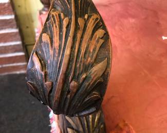 CLOSE UP VIEW OF HIGHLY CARVED ARM SIDE VIEW OF A HIGHLY CARVED AMERICAN ROCOCO LAWRENCE FISHER LENOX AVENUE DETROIT RESIDENCE. THIS IS THE ORIGINAL CHAIR IN OUR PHOTOGRAPH OF MOTHER MRS. FISHER SEATED WITH HER SEVEN (7) FISHER SONS TAKEN AT LAWRENCE FISHER'S RESIDENCE CIRCA 1931.
